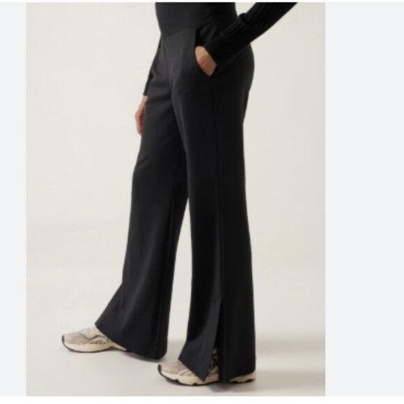 Athleta Venice Flare Pants Neutral Minimalist Stretch Wide Leg - Picture 2 of 12